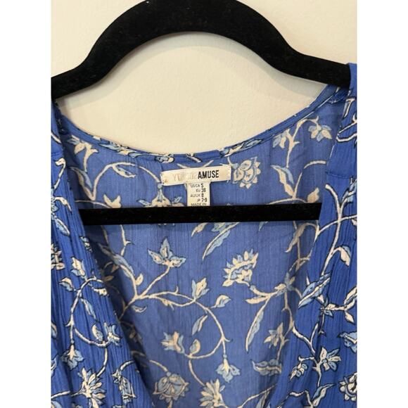 Amuse Society Revolve Summer Safari Maxi Dress Blue Coast Floral Cocktail S - Picture 7 of 10